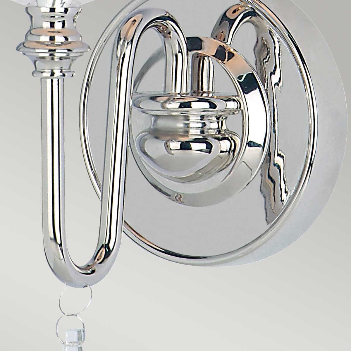 Polished Nickel Finsbury Park Wall Light with Glass Accents