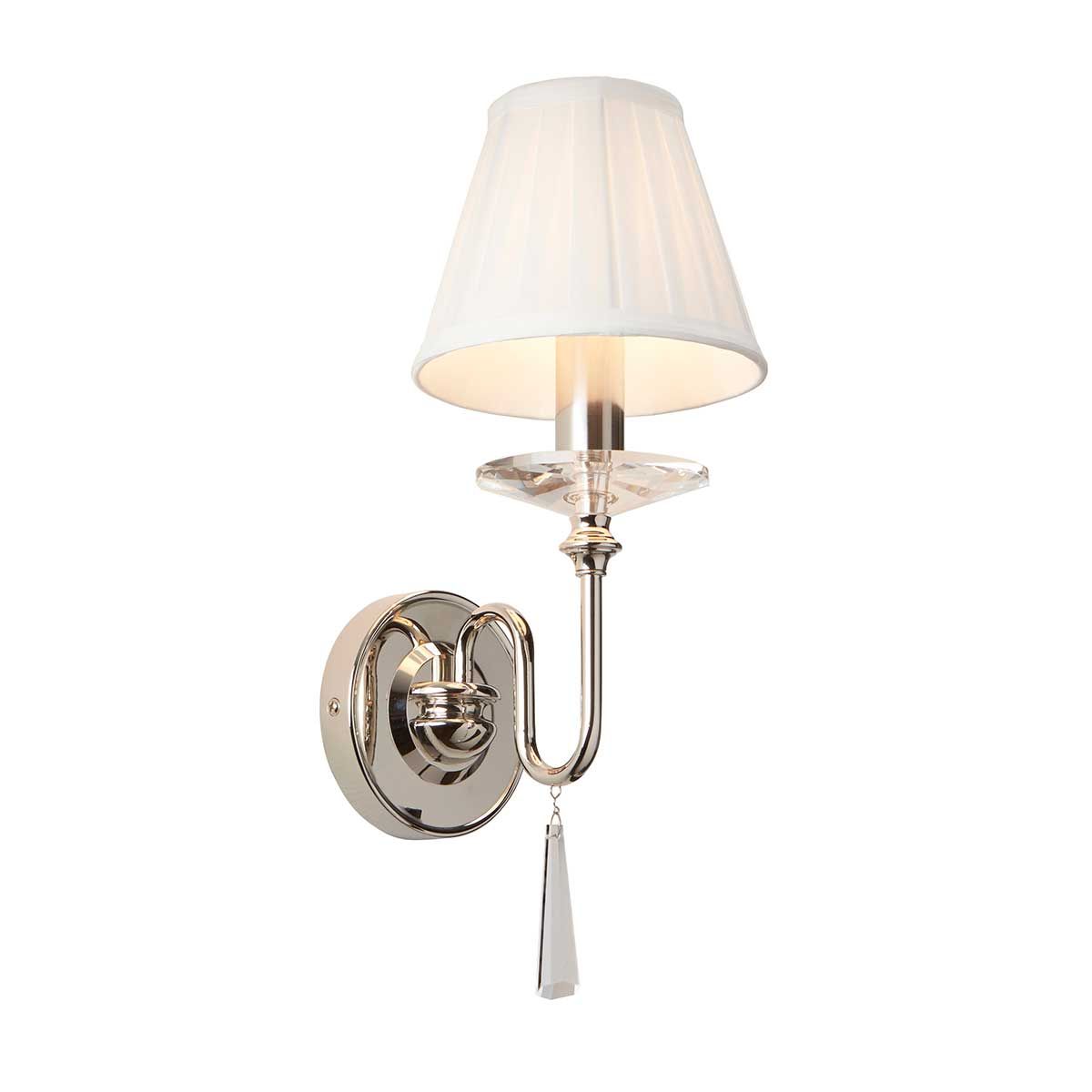 Polished Nickel Finsbury Park Wall Light with Glass Accents