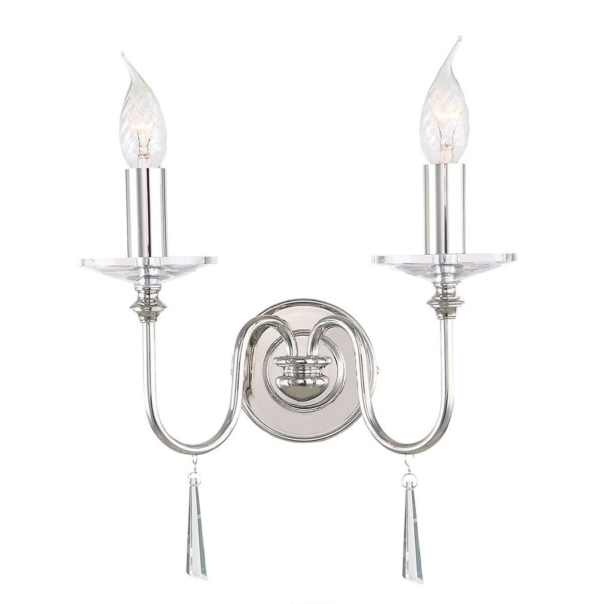 Finsbury Park Dual Wall Light in Polished Nickel Finish