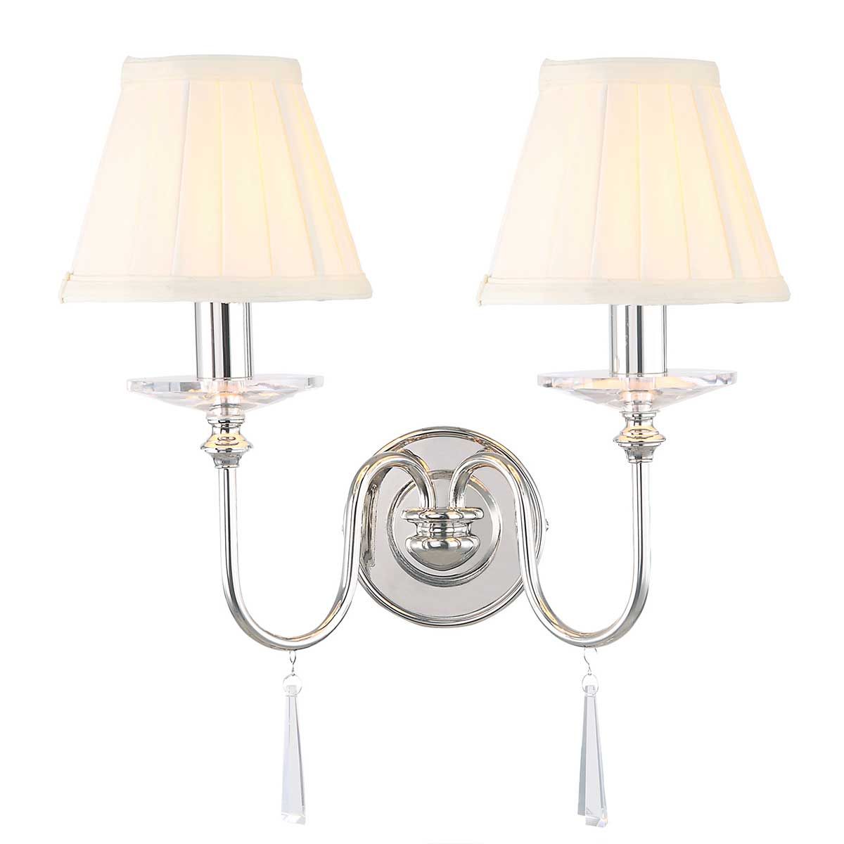 Finsbury Park Dual Wall Light in Polished Nickel Finish