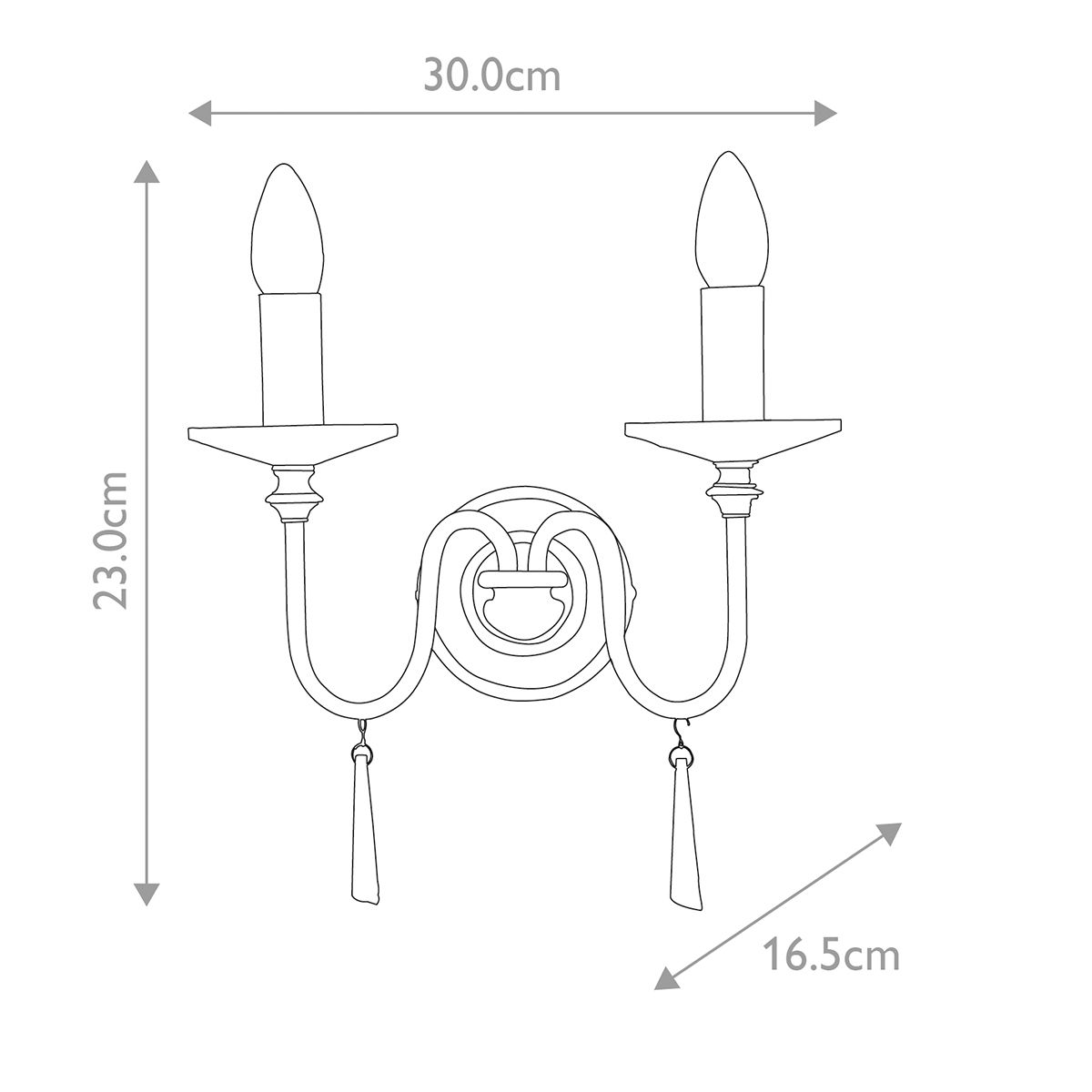 Finsbury Park Dual Wall Light in Polished Nickel Finish