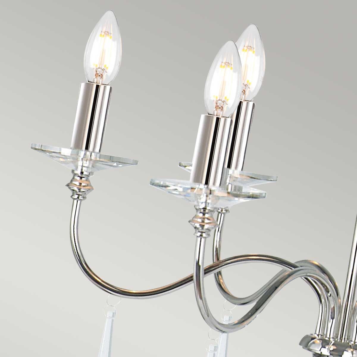 Finsbury Park Elegance: Luxurious Ceiling Chandelier in Polished Nickel