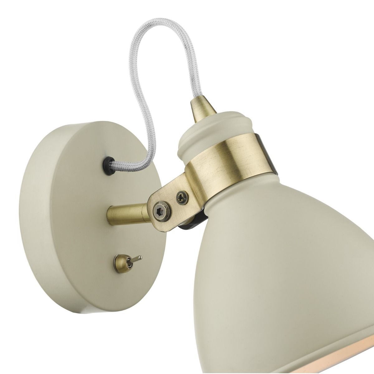 Frederick Single Wall Spotlight Cream Antique Brass