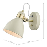 Frederick Single Wall Spotlight Cream Antique Brass