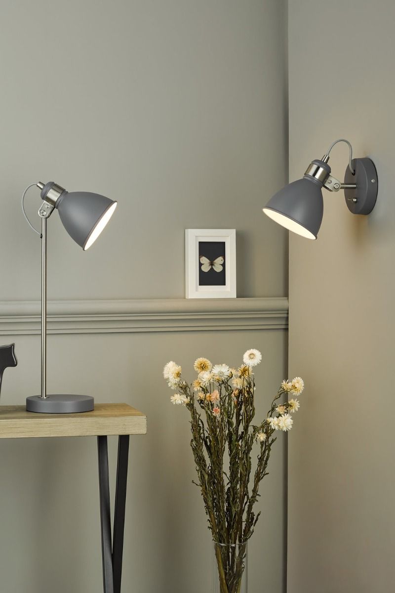 Frederick Single Wall Spotlight Dark Grey Satin Chrome