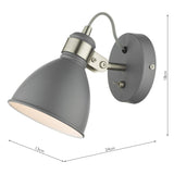 Frederick Single Wall Spotlight Dark Grey Satin Chrome