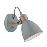 Frederick Single Wall Spotlight Grey & Copper