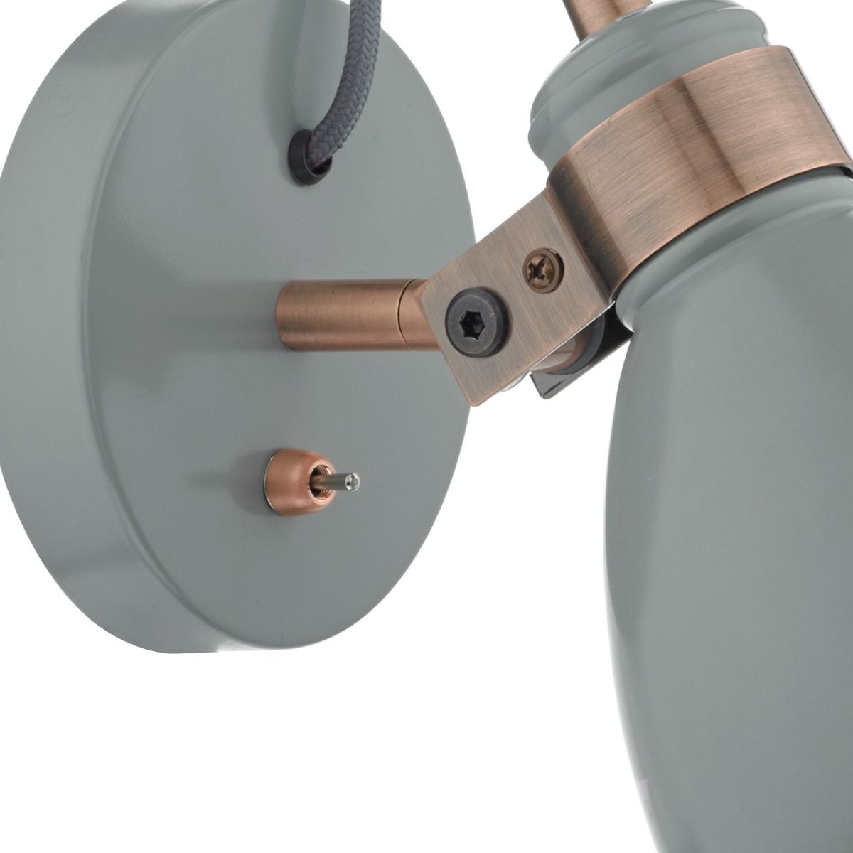 Frederick Single Wall Spotlight Grey & Copper