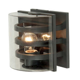 Graphite Elegance: Delta Wall Light with Modern Criss-Cross Design
