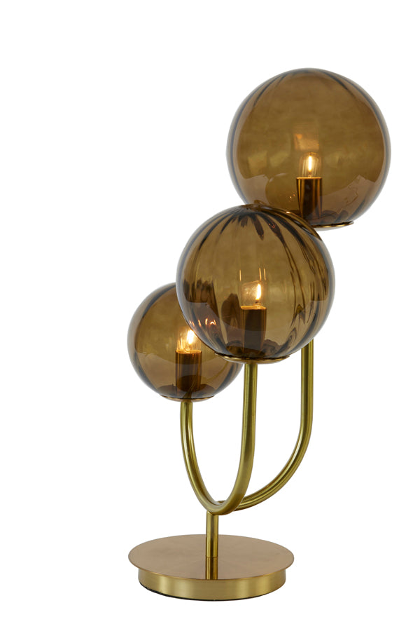 Elegant Magdala Glass and Gold Table Lamp - 3-Light, 38x20x60 cm