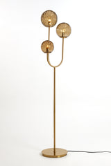 Elegant Magdala Floor Lamp with Brown & Gold Glass, 3L E14, 38x20x162 cm