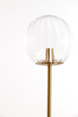 Gold and Clear Glass Triple Light Floor Lamp 162 cm