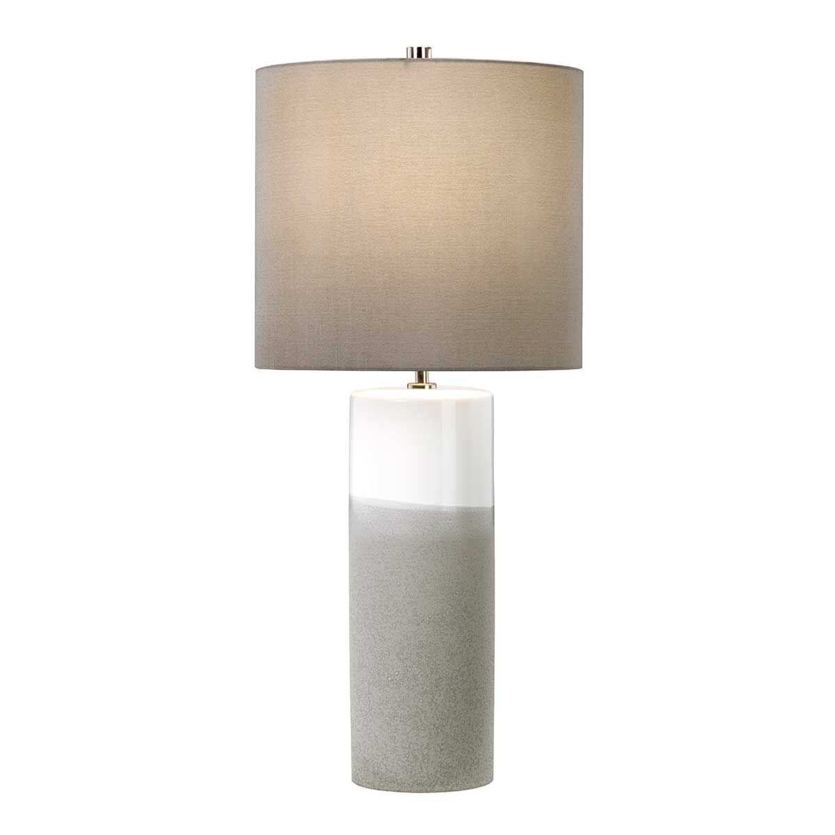 Fulwell Ceramic Contrast Table Lamp with Sleek Faux Silk Shade