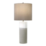 Fulwell Ceramic Contrast Table Lamp with Sleek Faux Silk Shade