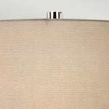 Fulwell Ceramic Contrast Table Lamp with Sleek Faux Silk Shade