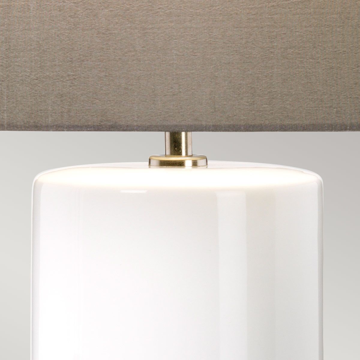 Fulwell Ceramic Contrast Table Lamp with Sleek Faux Silk Shade