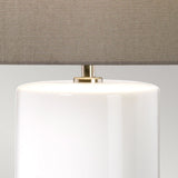 Fulwell Ceramic Contrast Table Lamp with Sleek Faux Silk Shade