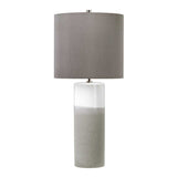 Fulwell Ceramic Contrast Table Lamp with Sleek Faux Silk Shade
