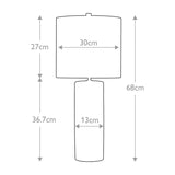 Fulwell Ceramic Contrast Table Lamp with Sleek Faux Silk Shade