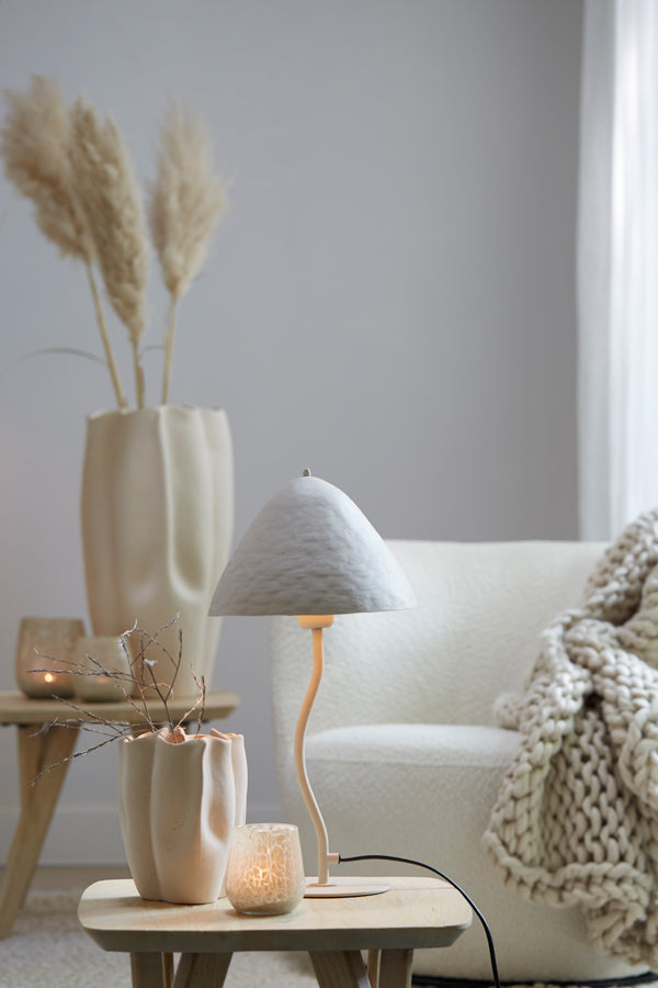 Elegant Elimo Matte Cream Table Lamp - 25x50 cm