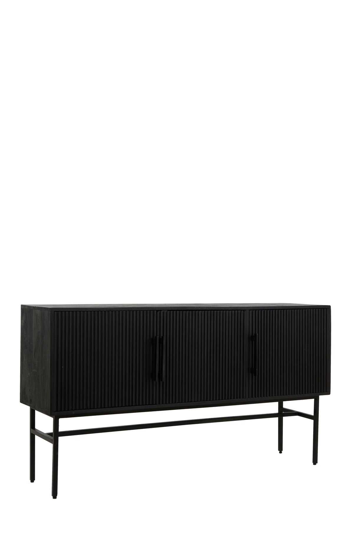 Sleek Black Abage Wood Cabinet 150x40x80 cm