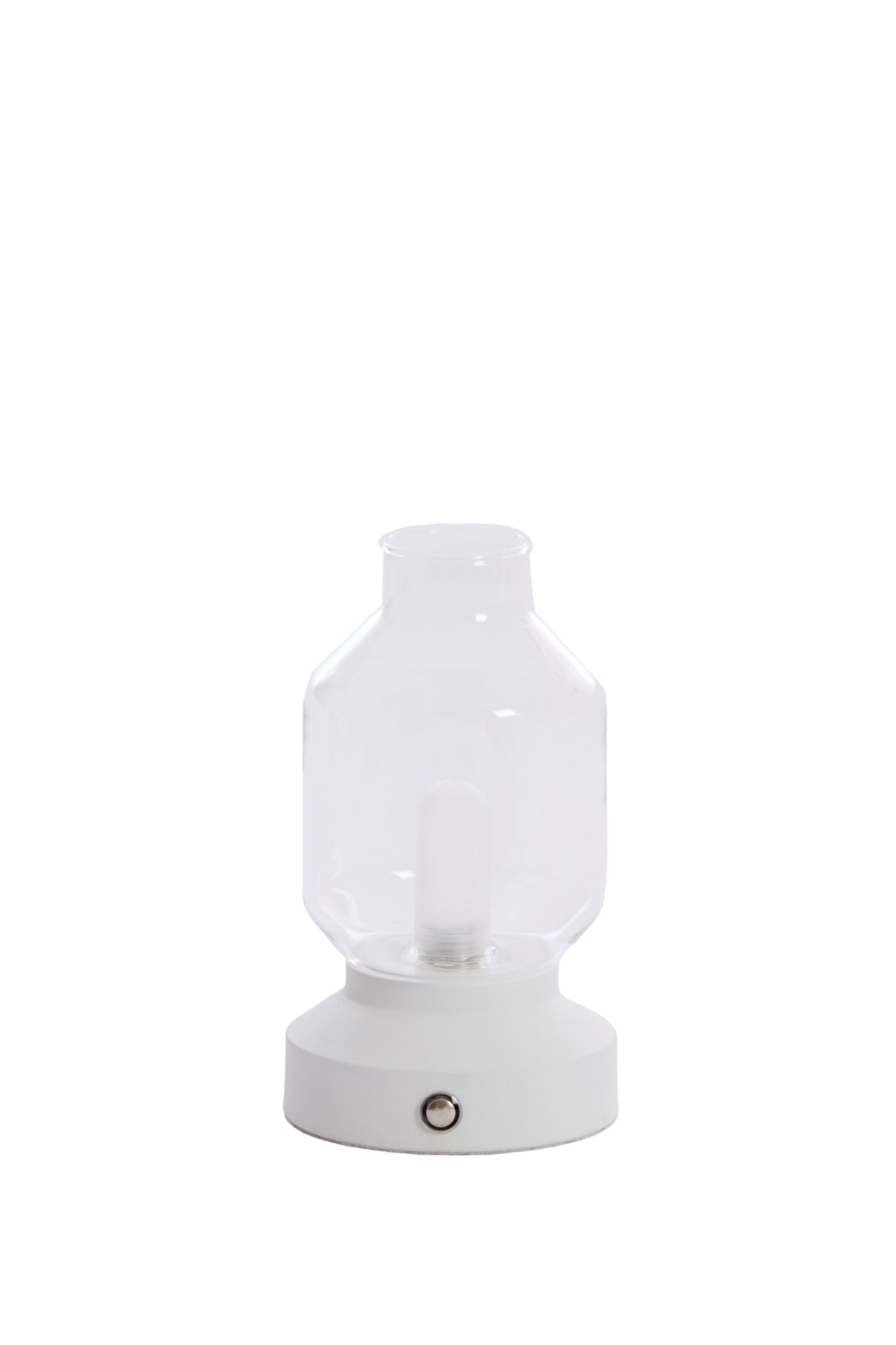 Elegant Merey Clear Glass and Cream LED Table Lamp - Ø11x19 cm