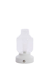 Elegant Merey Clear Glass and Cream LED Table Lamp - Ø11x19 cm