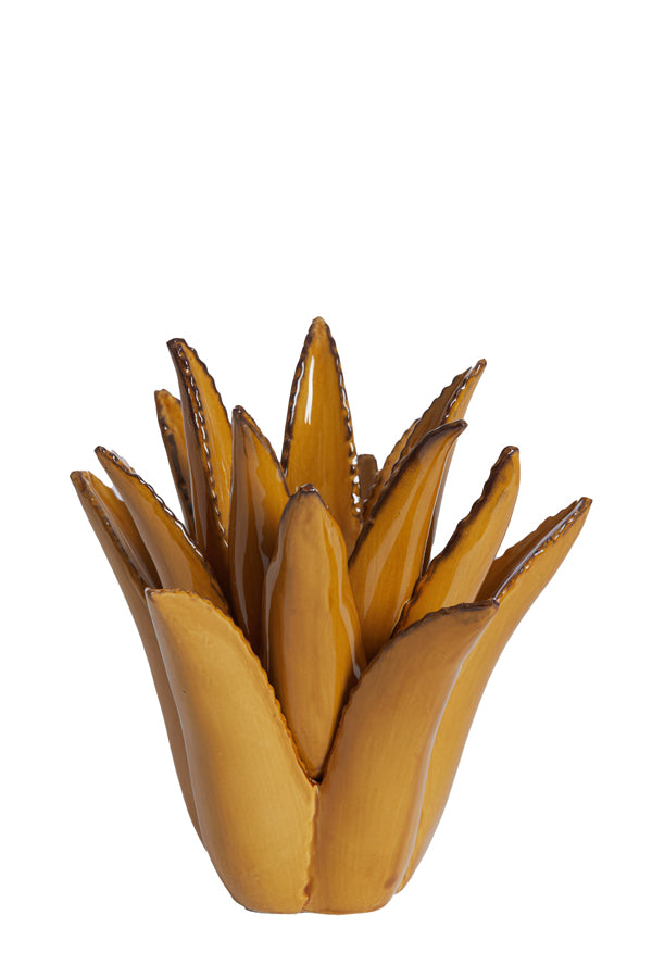 Cactus Ceramics Tealight Holder in Earthy Brown, Ø21x21 cm