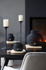 Elegant Matt Black Tealight Holder Ø17x16 cm Valery