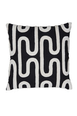 Oshawa Black and Beige Patterned Cushion 45x45 cm