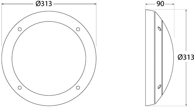 Gelmi Sensor E27 (No Lamp), Open Bulkhead, White/Opal