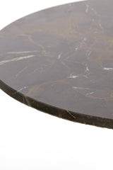 Elegant Round Dark Brown Marble Coffee Table Ø76x36 cm