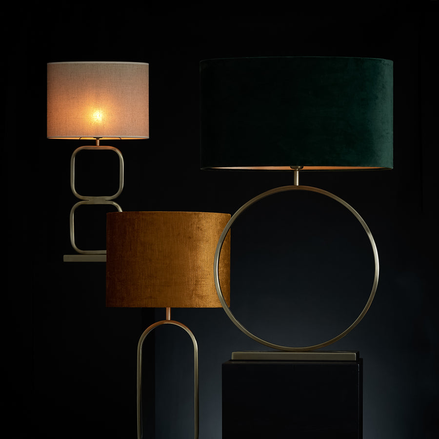 Elegant Lutika Light Gold Lamp Stand - Dimensions 23x11.5x46 cm