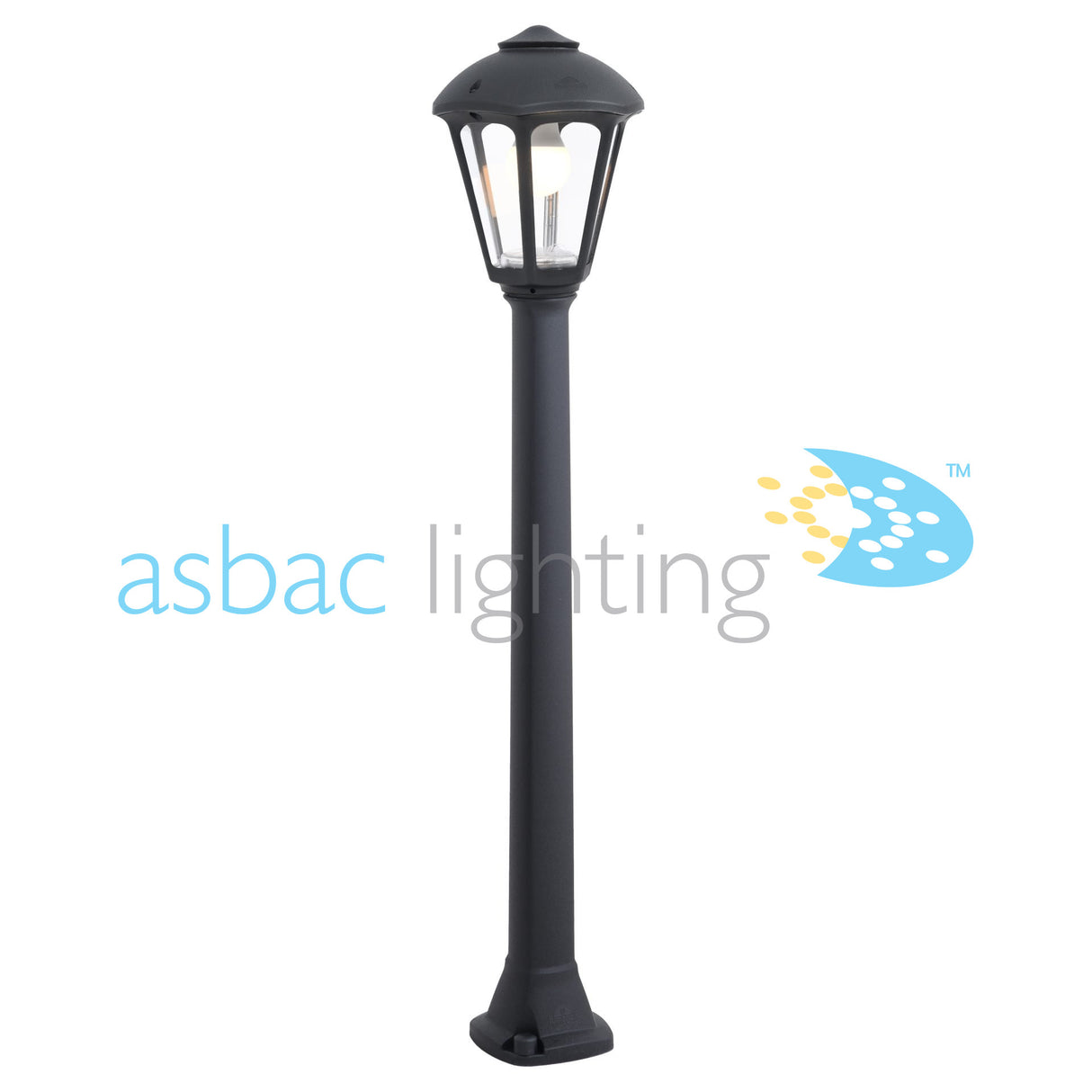 Giampy Giaffa E27 (No Lamp), Modern Post Lantern, Black/Clear