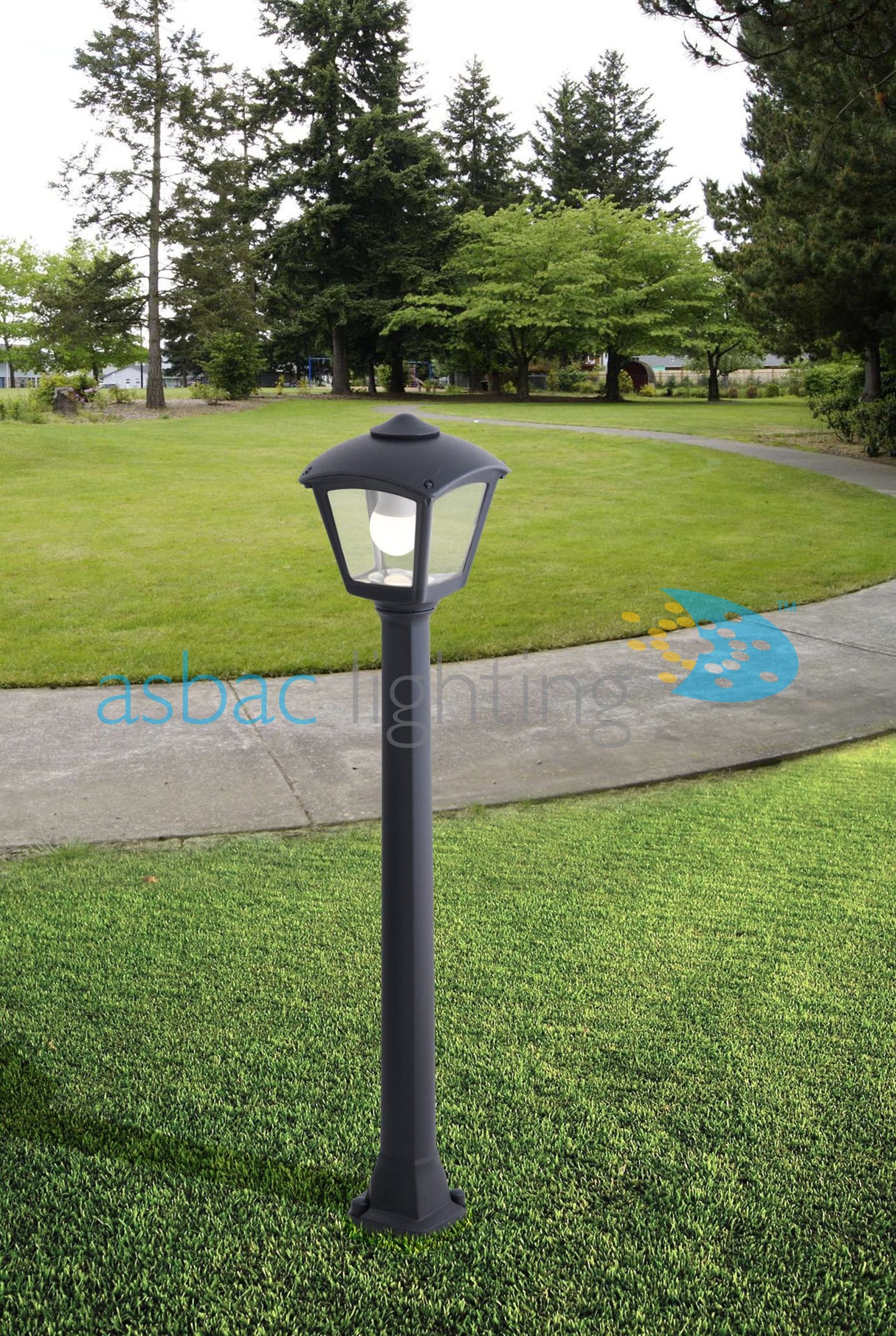 Roby Giaffa E27 (No Lamp), Modern Post Lantern, Black/Clear