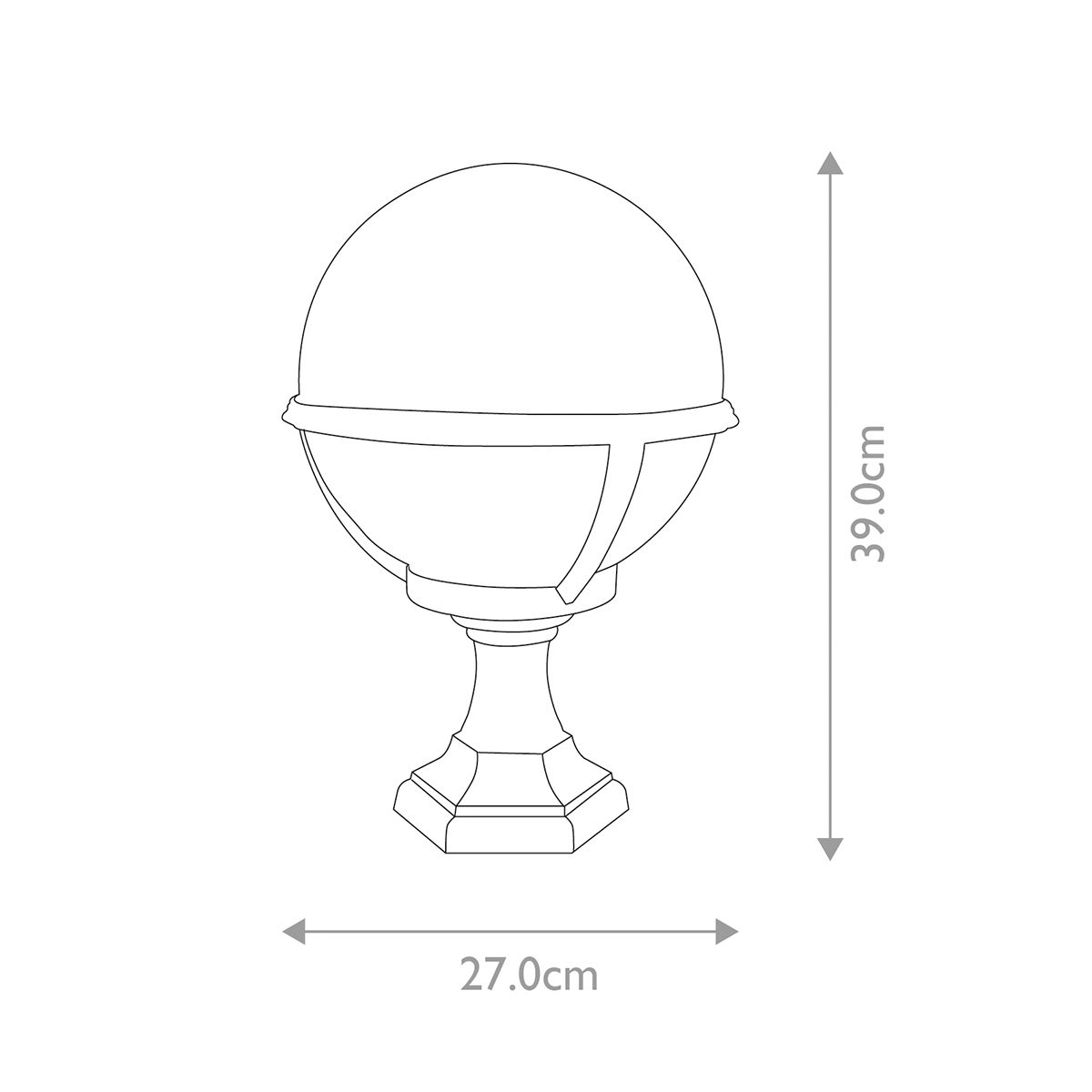 Glenbeigh Outdoor Pedestal Light - Durable Black Lantern