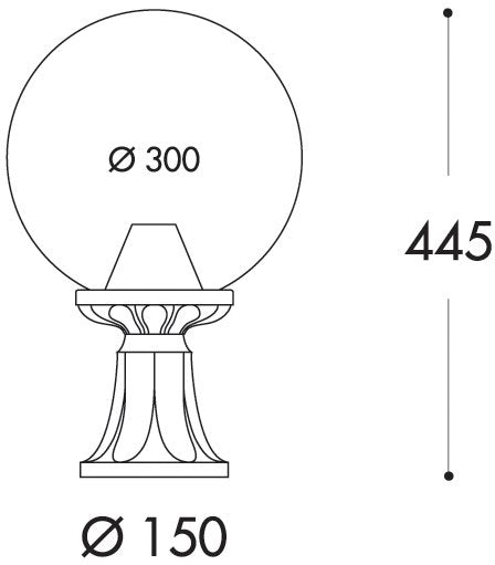 Globe 300 Minilot 8.5W E27 LED CCT, Pedestal Globe, Black/Clear