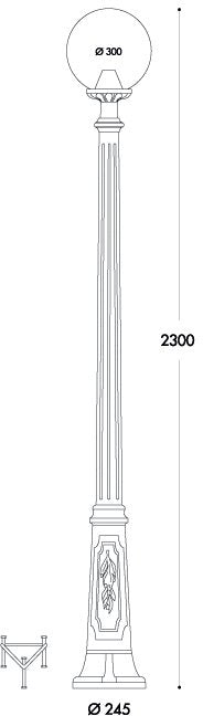 Globe 300 Ricu 8.5W E27 LED CCT, Post Globe, Black/Opal