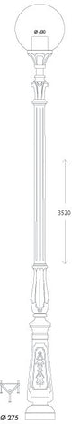 Globe 400 Tabor E27 (No Lamp) Louvre, Post Globe, Black/Clear