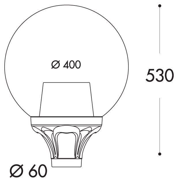 Globe 400 E27 (No Lamp) Louvre, Globe Head, Black/Clear