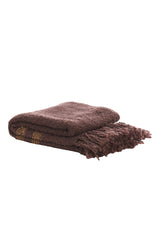 Elegant Braza Throw Blanket in Deep Brown & Ochre Hues - 170x130 cm