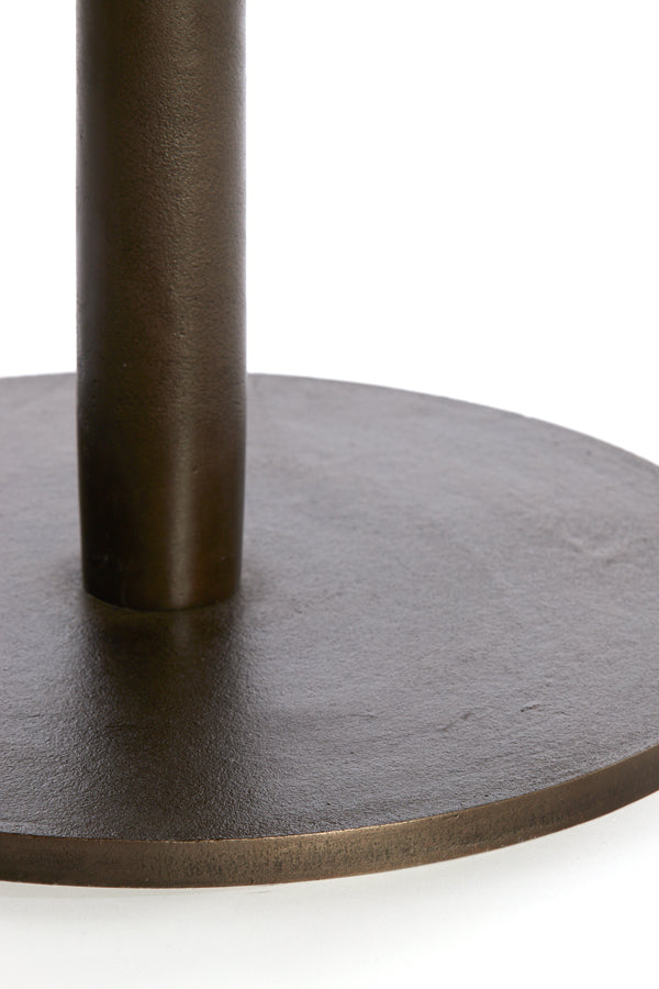 Elegant Round Dark Brown Marble Coffee Table Ø76x36 cm