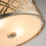 Gilded Nola Arabella Dual-Light Ceiling Fixture in Distressed Gold