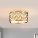 Gilded Nola Arabella Dual-Light Ceiling Fixture in Distressed Gold