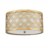Gilded Nola Arabella Dual-Light Ceiling Fixture in Distressed Gold