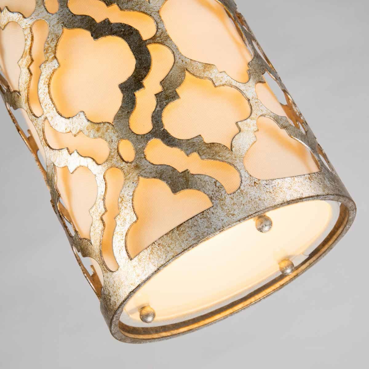 Arabella Distressed Gold Duo-Mount Pendant Light with Cream Linen Shade