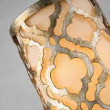 Arabella Distressed Gold Duo-Mount Pendant Light with Cream Linen Shade