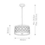 Arabella Distressed Gold Duo-Mount Pendant Light with Cream Linen Shade