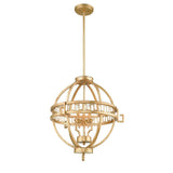 Lemuria Distressed Gold 3-Light Globe Pendant by Gilded Nola
