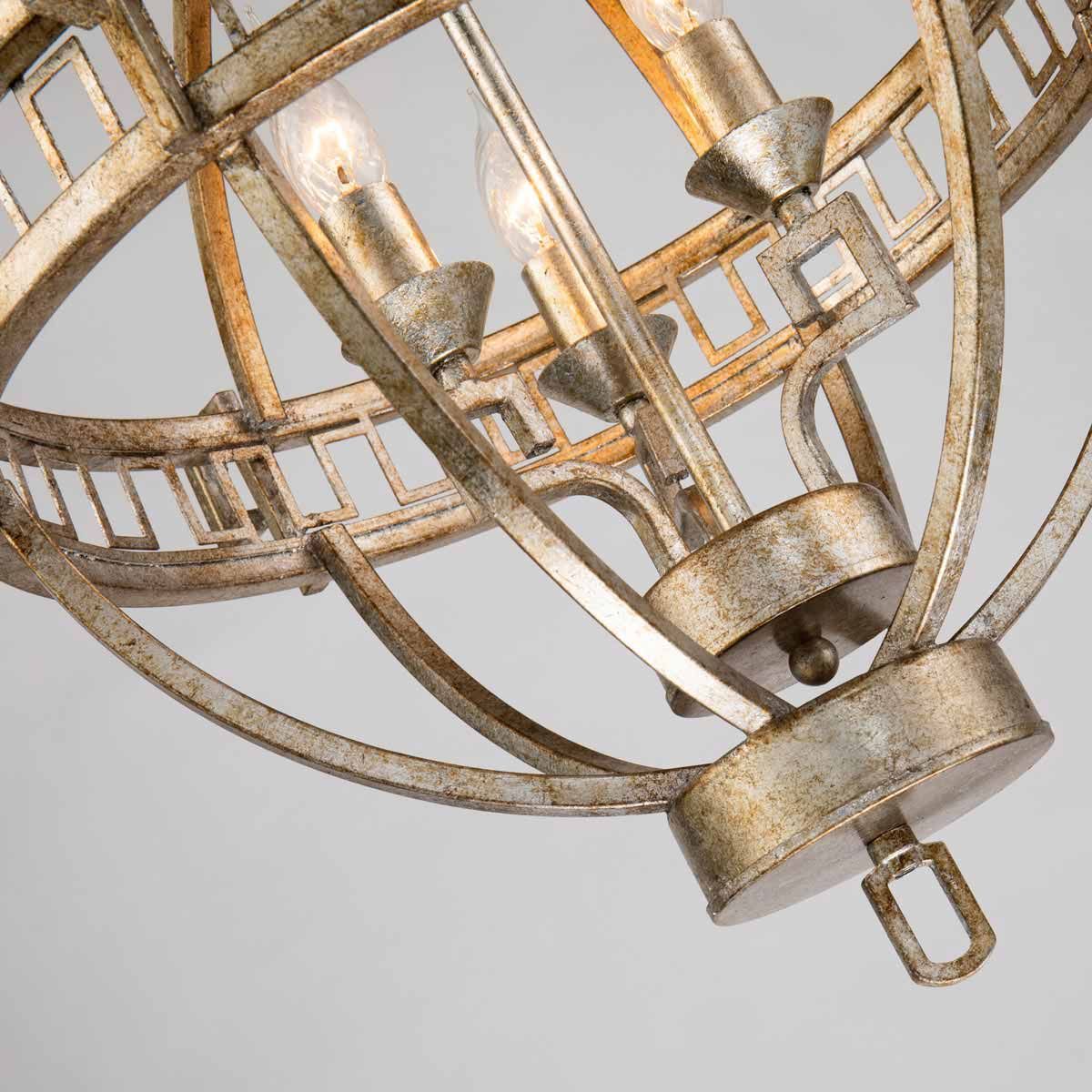 Lemuria Distressed Gold 3-Light Globe Pendant by Gilded Nola